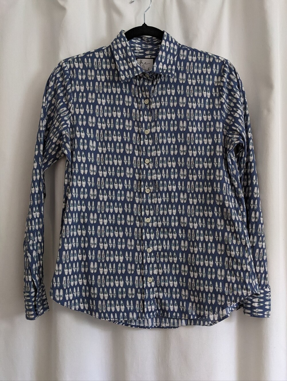 Rochelle Behrens THE SHIRT Blue Shoes Pattern Size Small